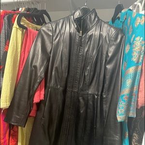 Leather jacket and high heels